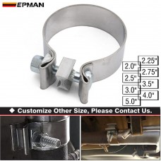 EPMAN Car Accessories SS Universal Exhaust Pipe Connection Hoop Strong Steel Pipe Clamp 2" 2.25" 2.5" 2.75" 3" 3.5" 4" 5" TKPPKG